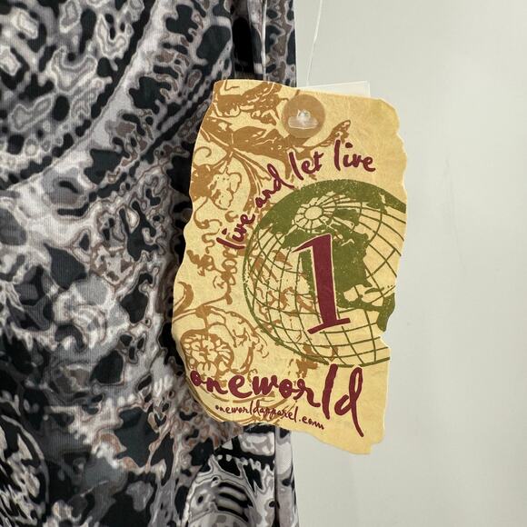 ONE WORLD Unity Tunic Top Size Extra Small NWT Slinky Material Boho Lagenlook - Picture 4 of 13